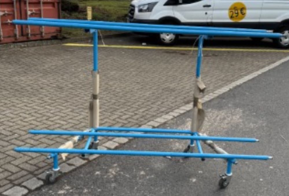 Heavy Duty Industrial Garment Rail Trolleys — Nestable, Powder Coated Blue