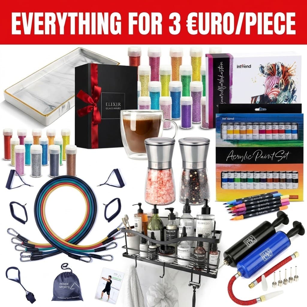 Mixed Branded Lot - Home, Fitness, Art, Personal Care, Pet, Kitchen All-In Offer: EUR 3.00/piece | 29 SKUs | 15 Brands