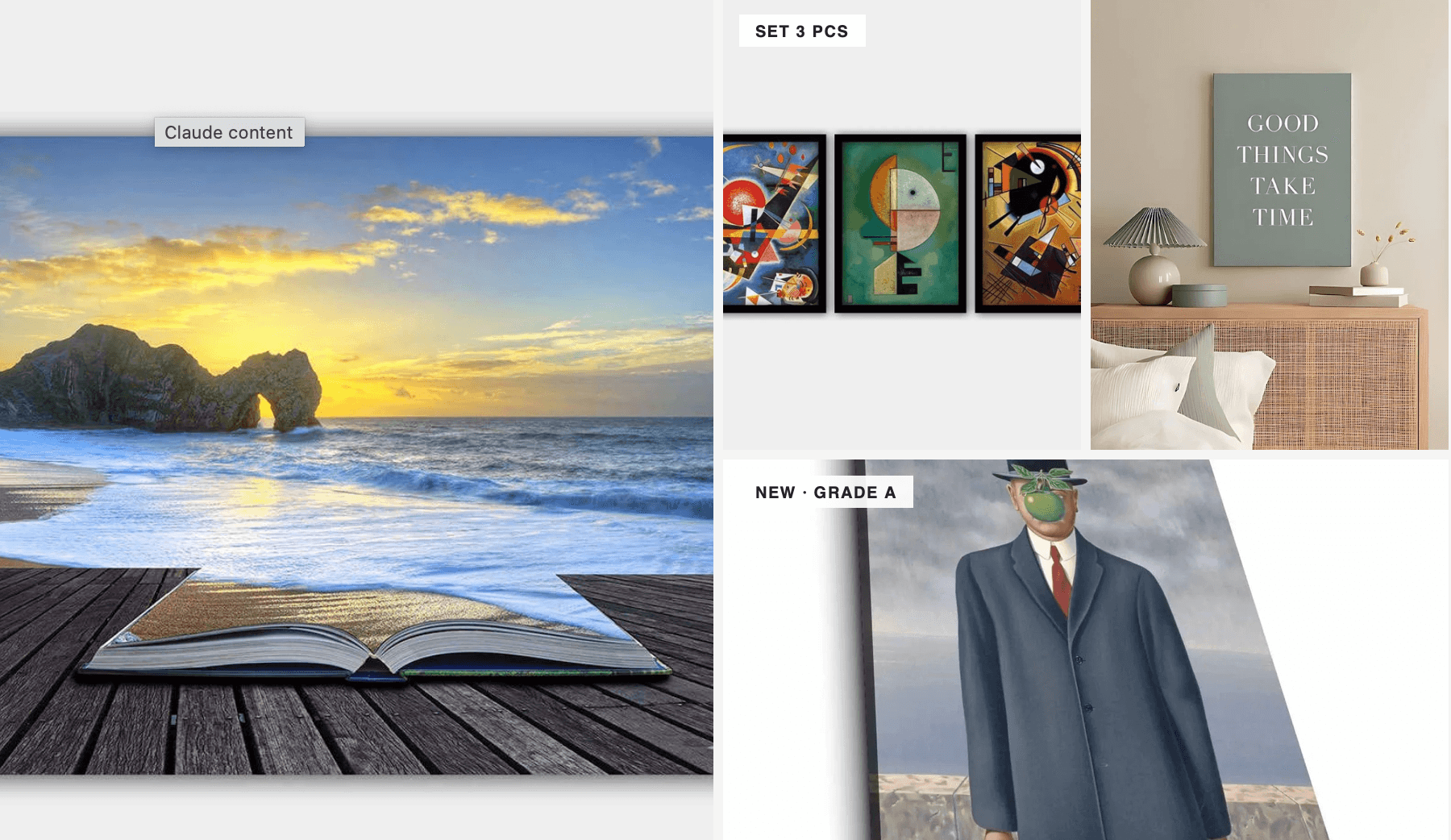 100 pieces x Decorative Wall Art Lot A - 100 Pieces